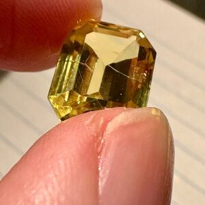 Certified Natural 10.80 Yellow Natural Sapphire, Emerald Cut